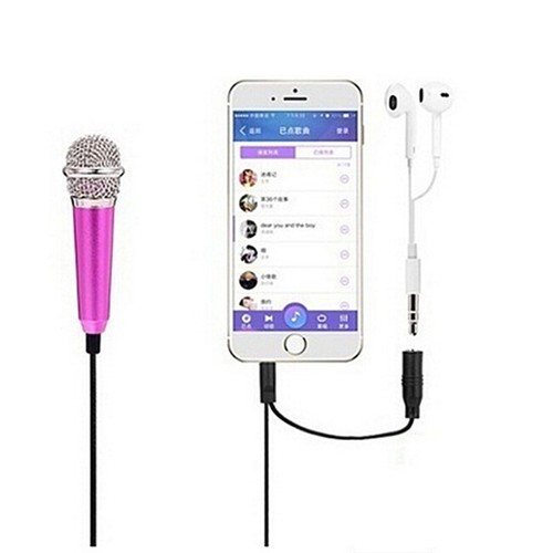 3.5mm Wired Mini Cell Phone Microphone Stereo Mic for Chatting Singing QU - Zdjęcie 2 z 16