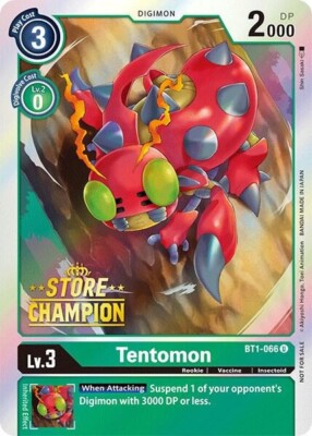Tentomon Store Champion Foil - BT1-066 - NM - Digimon TCG | eBay