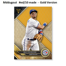 TROY TULOWITZKI #47 BLUE JAYS #ed/10 made Gold 5X7 - 2017 TOPPS TRIPLE THREADS