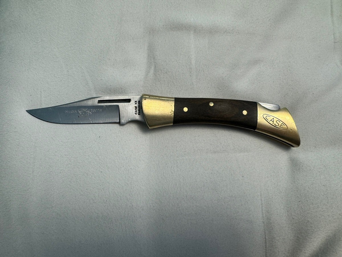 CASE XX USA 3 DOT 1977 SHARK TOOTH WOOD PREMIUM LOCKBACK CASE XX USA 3 DOT 1977 SHARK TOOTH WOOD PREMIUM LOCKBACK