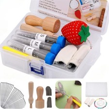 Complete Needle Felting Kit Supplies with 8 Needles Felting Tool 3 Size Needles
