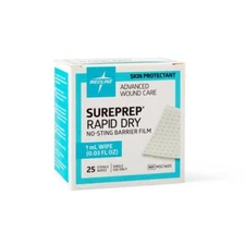 Medline Sureprep Rapid Dry Barrier Film  Wipe- Box of 25 - MSC1605