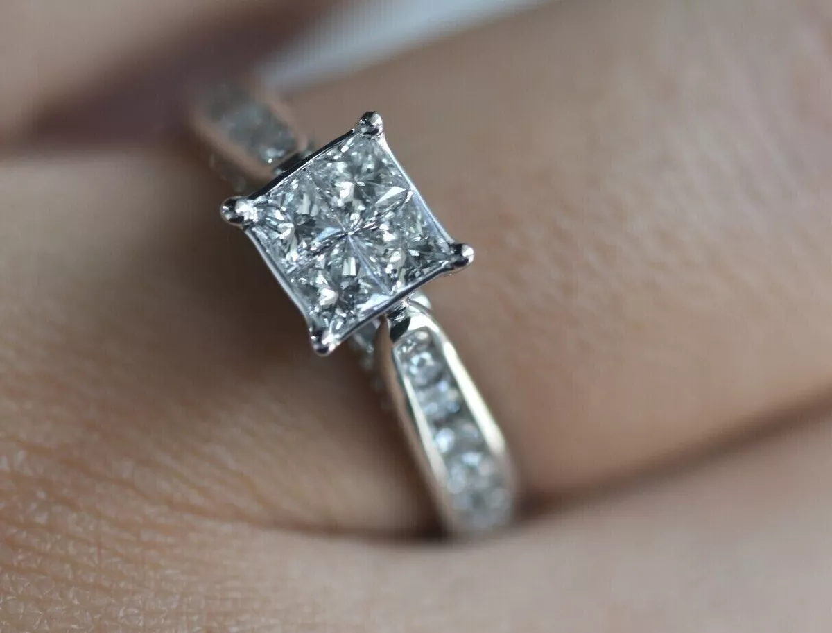 Princess cut store infinity ring