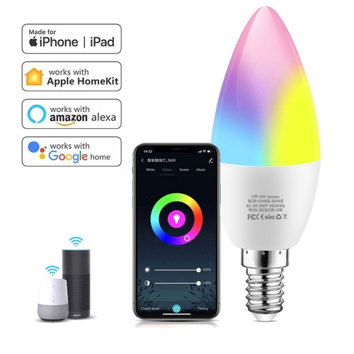 E14 Wifi Smart Life APP Remote Control Bulb LED Light Lamp for Alexa Google Home - Picture 1 of 11