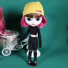 12" Blythe doll Nude short colorful hair dudu mouth makeup Factory Joint Body