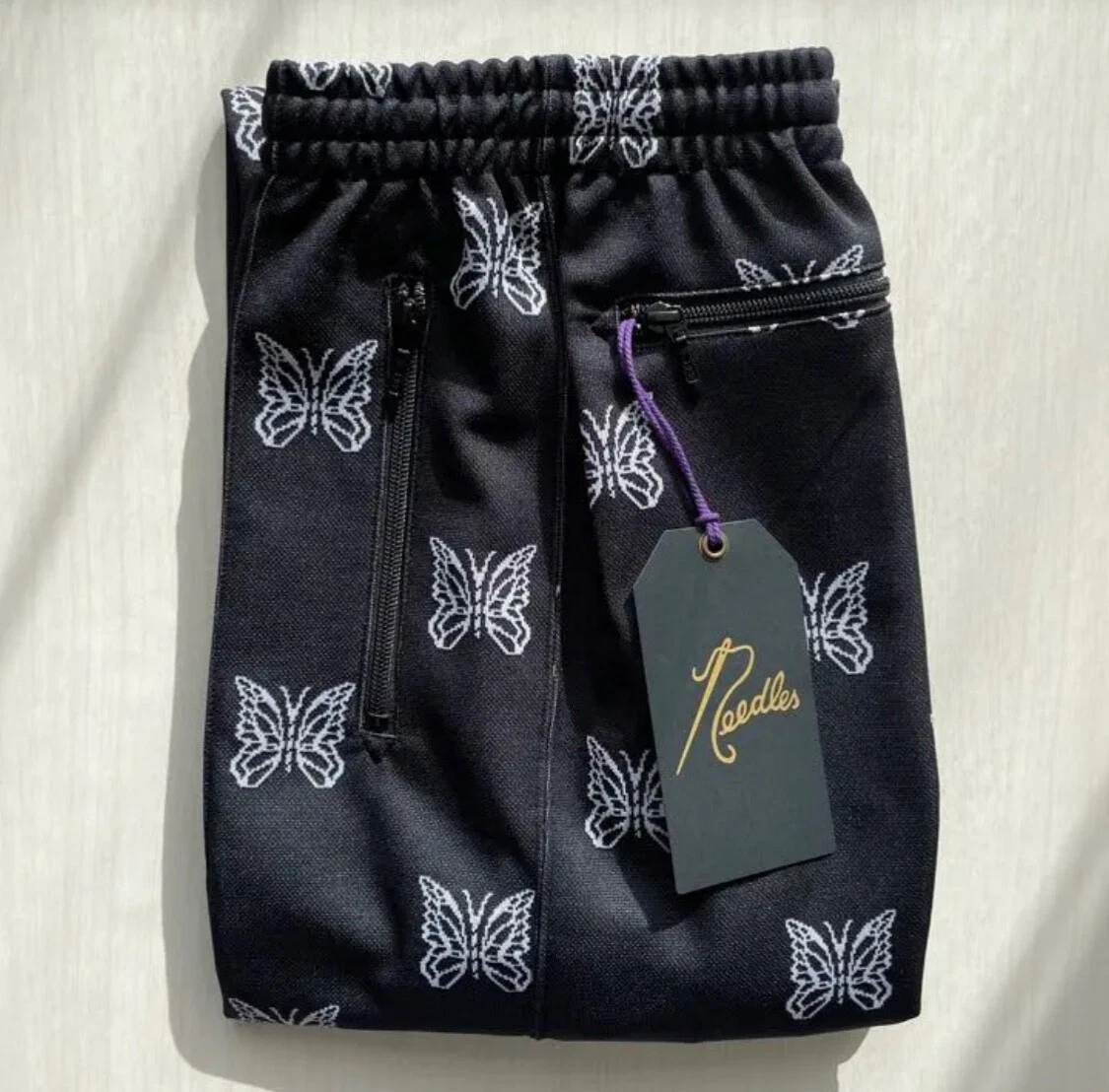 NEEDLES×Studious Track Pants Straight Black Papillon Size-M from Japan