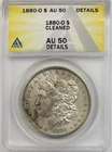 1880-O 1 ANACS AU 50 Details (Cleaned) Morgan Silver Dollar