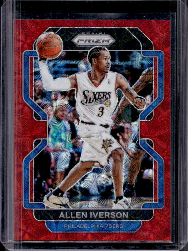 2021-22 Prizm Allen Iverson Red Choice Prizm #19/88 76er