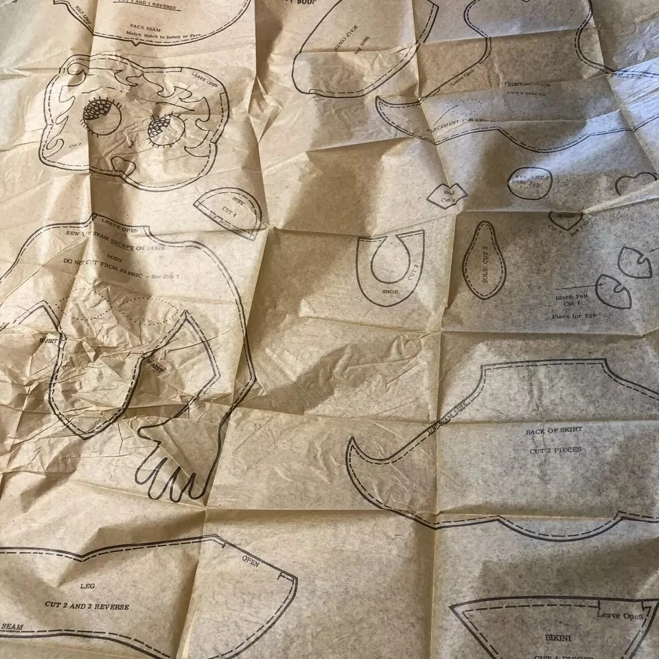 Betty Boop patrón de correo vintage con sobre SIN CORTAR Foto 4 de 4