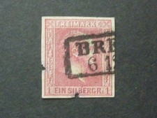 K&Ouml;NIGREICH PREUSSEN Mi.-Nr. 10 &ndash; 1 Silbergroschen, Gittergrund,  gestempelt