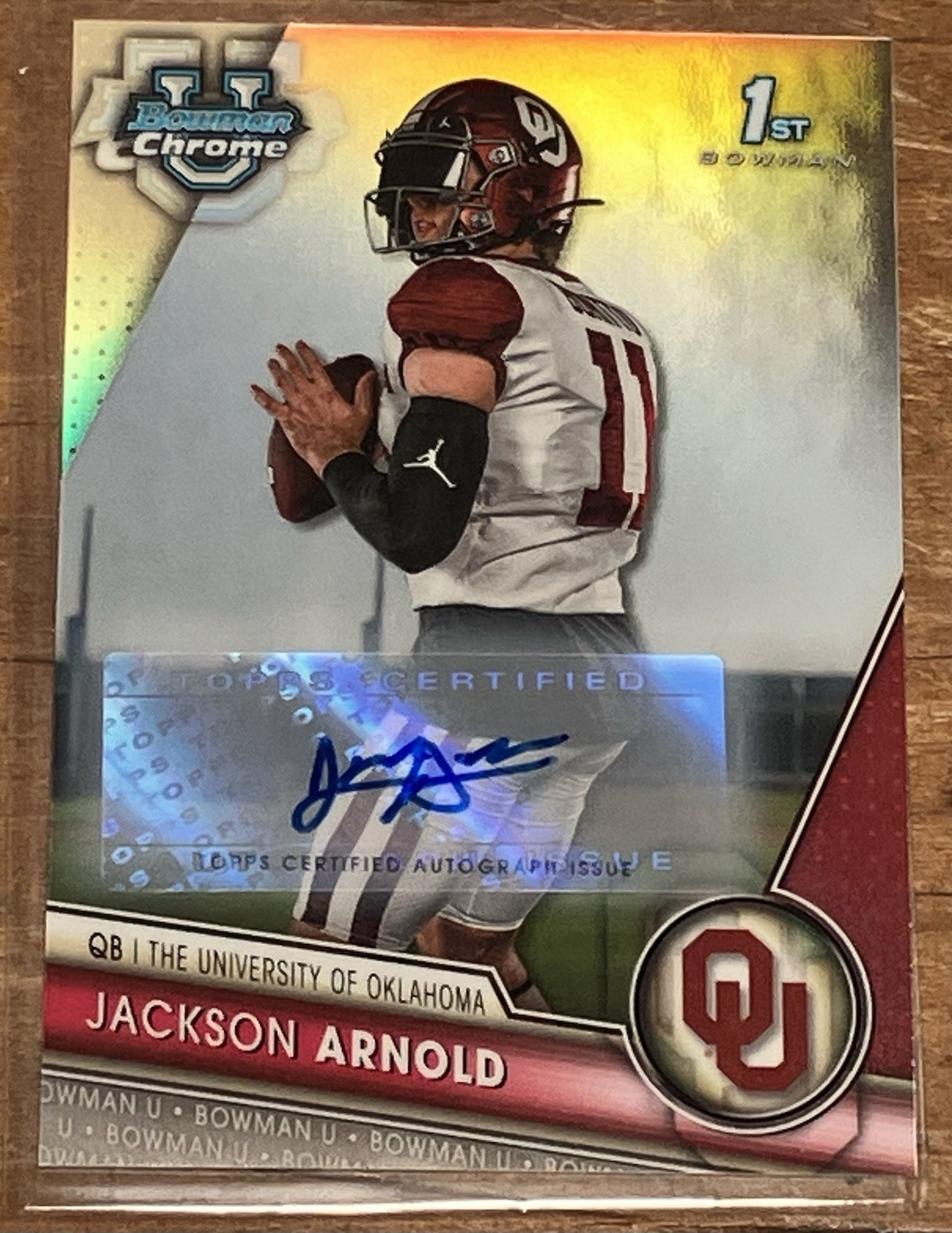 2023 Bowman University Chrome Jackson Arnold Refractor 1st Auto 290/499 SSP RC