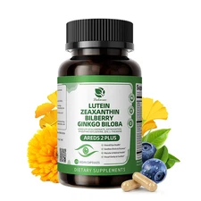 Eye Vitamins - Bilberry Supplement for Eyes, with Astaxanthin, Ginkgo Biloba