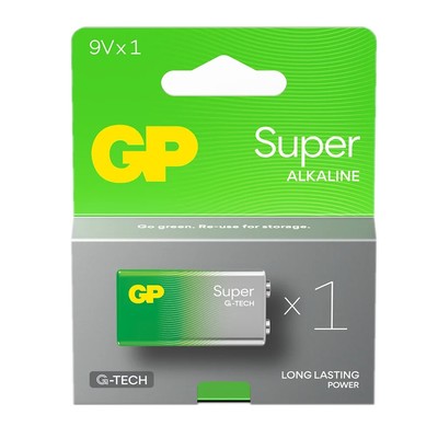 4891199216251 ALKALINE BATTERY 6LR61 9V GP SUPER 1PCS. GP Battery