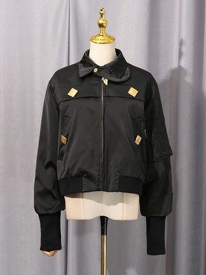 Schiaparelli Inspired Baseball Satin Jacket Black Large 8/10