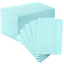 50Pcs Dental Patient Bibs 13" x 18" 3-Ply Waterproof Medical Tattoo Napkin Blue