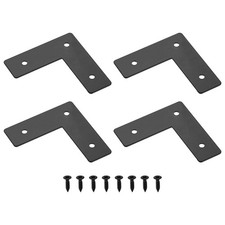 4Pcs Corner Protector, 0.13"Hole L-Shaped Corner Bracket, Matte Black