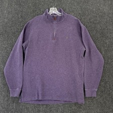 Polo Ralph Lauren Sweater Men's Large Tall Purple Quarter Zip Pullover Knit Pony