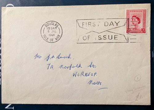 Isle Of Man SG 1 2 1/2 Carmine Red First Day Cover