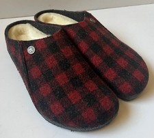 Birkenstock Zermatt Buffalo Plaid Wool Shearling Clog Slippers Italy 10.5-11 Men