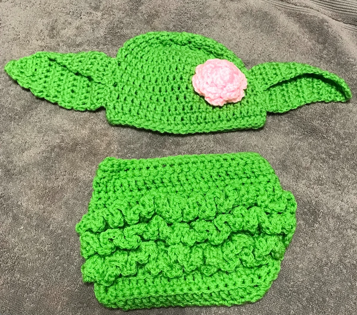 Baby Yoda hat and diaper cover-May the 4th be with you!