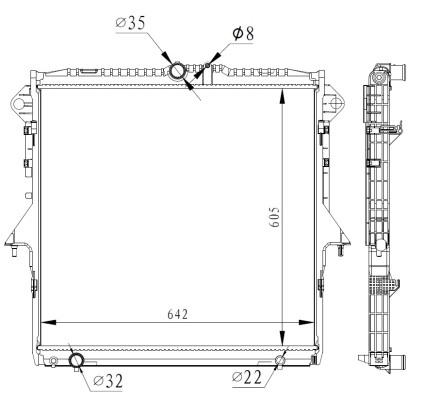 Radiateur de refroidissement moteur NRF 59261 adaptable sur blocs OE 1726085 et 1735