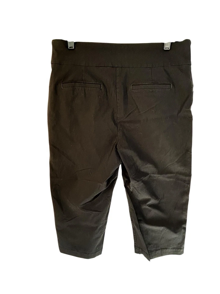 Pantalones capri de tiro medio Alia para mujer talla 12 negros de spandex Foto 2 de 4