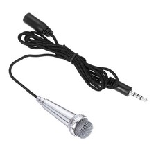 Mini Microphone Tiny Microphone Portable Microphone for Singing Silver Gray