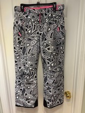 The North Face Ski Snow Pants Girls XL Black Geometric Print EZ Grow Snowboard