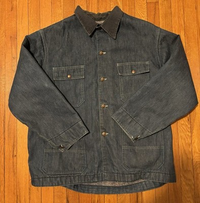 Big Mac Men's Vintage Denim Blanket Lined Chore Coat 4 Pockets 2XL Made in USA