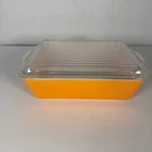 PYREX Vintage Refrigerator Dish Citrus Orange 1 1/2 qt & Glass Lid 503 CLEAN
