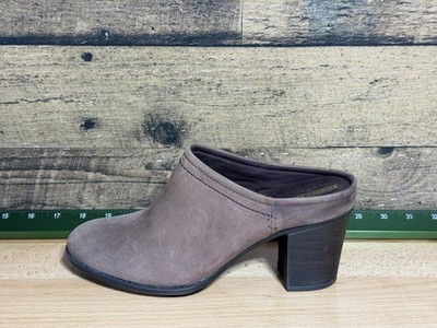  Clarks Enfield Sandy Block Heel Mule Clogs Brown Size 8.5M