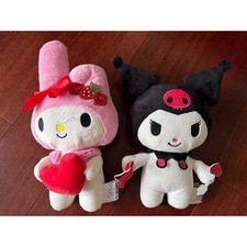 Sanrio My Melody Kuromi Plush Set Strawberry Heart Devil Wings 9-10 Inch Mascot