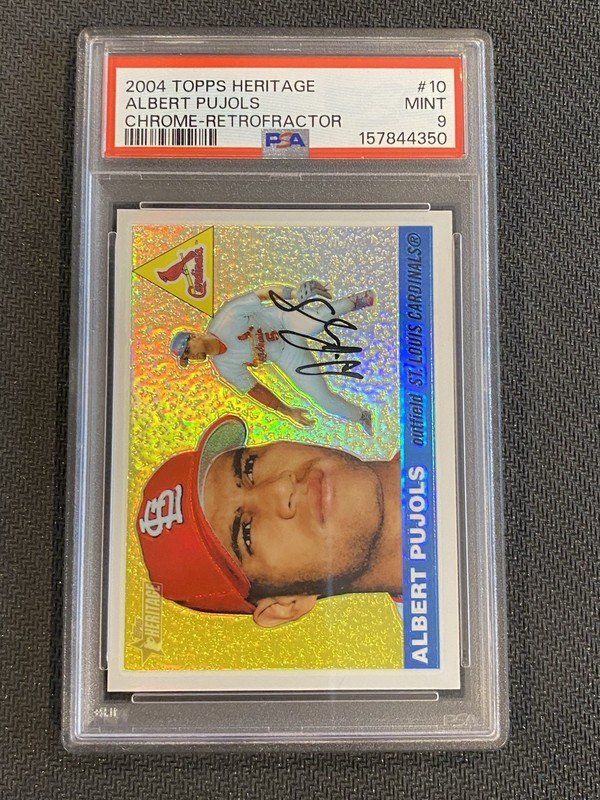 2004 Topps Heritage Chrome SP Retrofactor Refractor Albert Pujols /555 PSA 9