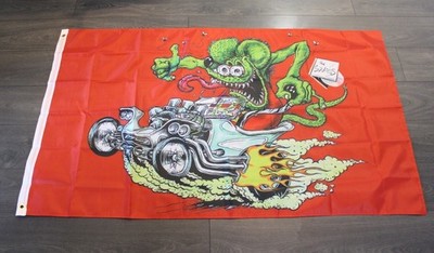 Rat Fink Banner Flag 3x5  feet Hot Rod Speed Shop Auto Mechanic Garage  Man Cave