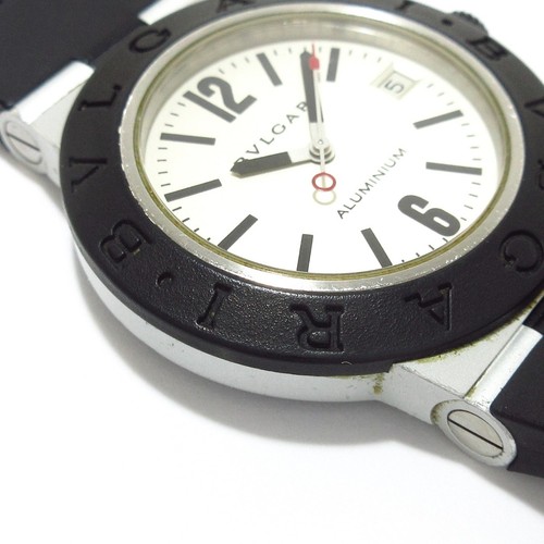 Auth BVLGARI Aluminum AL38A L16835 Black Men's Wrist Watch - Picture 12 of 12