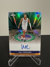 2025 Topps Chrome Green /99 Will Richard Auto Rookie Golden State Warriors 