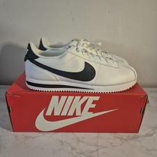 Nike Cortez Men’s Leather Sneakers UK Sizes 10 BNIB White Black Swoosh