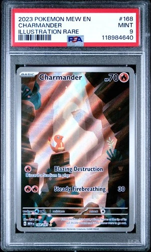 2023 POKEMON MEW EN-151 ILLUSTRATION RARE #168 CHARMANDER PSA 9