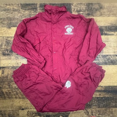 Vintage Ferris State Bulldogs Basketball Tracksuit Set Maroon Size L Costume