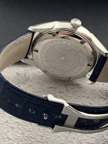 Hamilton Jazzmaster H324510 Watch Stainless Steel/Leather Quartz Blue Dial - Picture 15 of 17