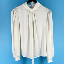 80s satin secretary blouse 1980s vintage