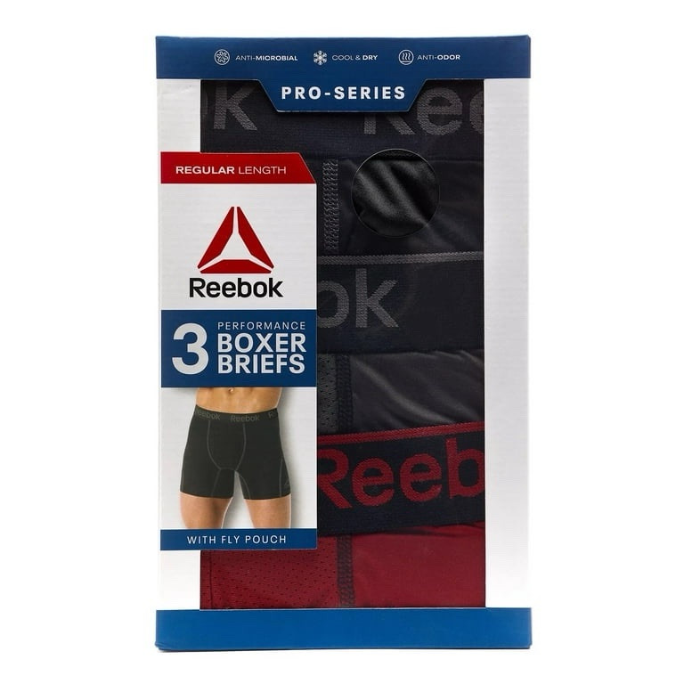 Reebok 3 Pack Pro Series Boxer Briefs With Air Flow Fly Pouch Size 3XL 48-50