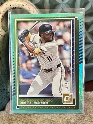 2025 JACKSON CHOURIO TEAL FOIL /25 Donruss #99 Brewers