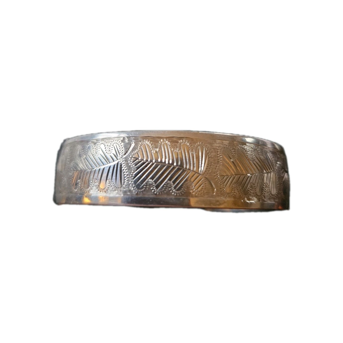 Mid-century Solid Hallmarked Silver Hinged Bangle - image 1