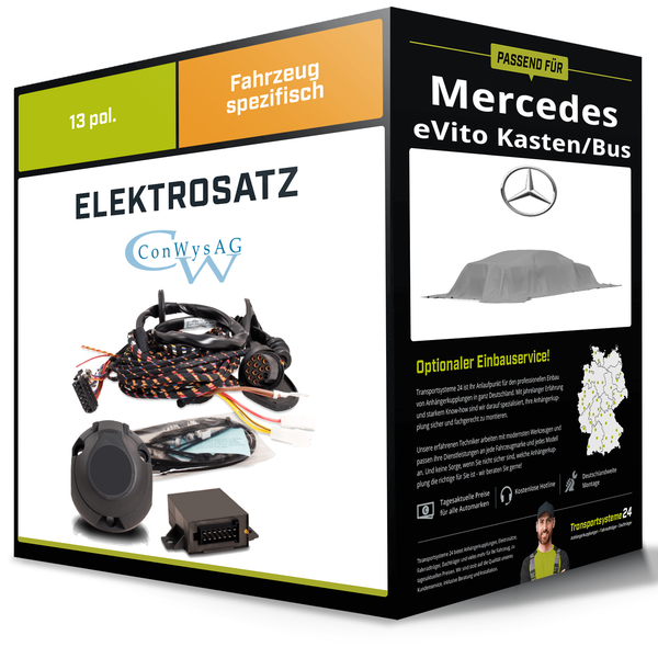 Elektrosatz 13-Pol Spezifisch für Mercedes Evito Kasten/Bus 03.2019-Jetzt NEU-image