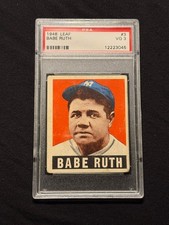 BABE RUTH 1948 LEAF #3 VINTAGE CARD VERY GOOD PSA 3 NEW YORK YANKEES MLB HOF