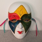 New Orleans Mardi Gras Ceramic Mask Painted Glitter Decor Art 7 Inches