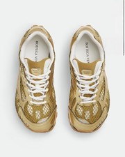 Bottega Veneta Gold/White Mesh Low Top Lace-U...