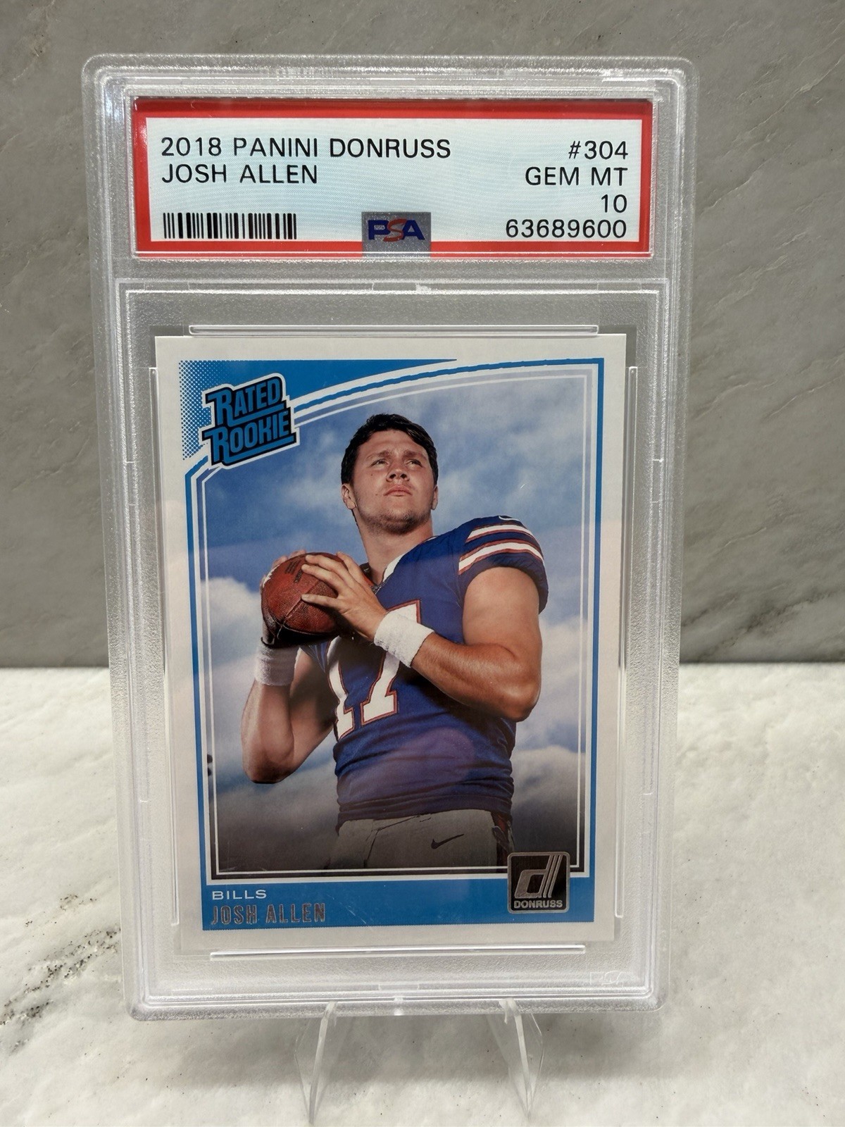 2018 Panini Donruss - Rated Rookie Josh Allen #304 (RC) PSA 10 view 1