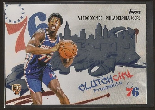 Topps 2025 VJ Edgecombe 76ers Clutch City Prospects Rookie Auto #CC-3